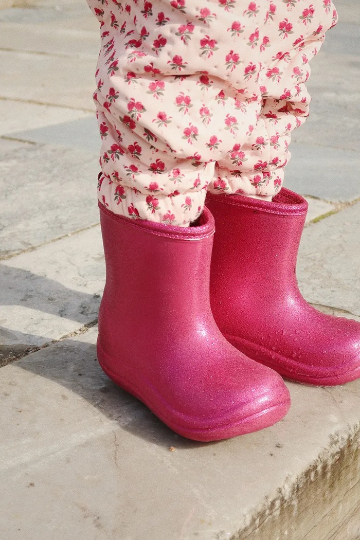 Дитячі гумові чоботи Konges Sløjd LUC LIGHTWEIGHT GLITTER RAIN BOOT рожевий KS103502.9BYA