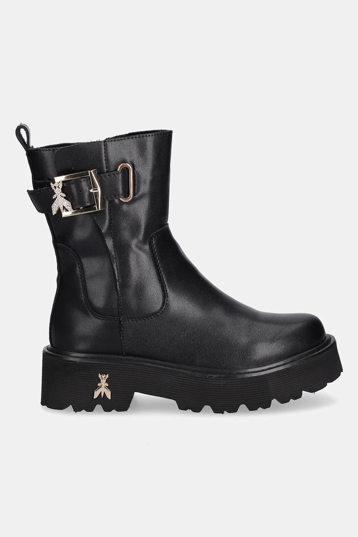 Patrizia Pepe ghete din piele pentru copii PPJ967 negru AW25