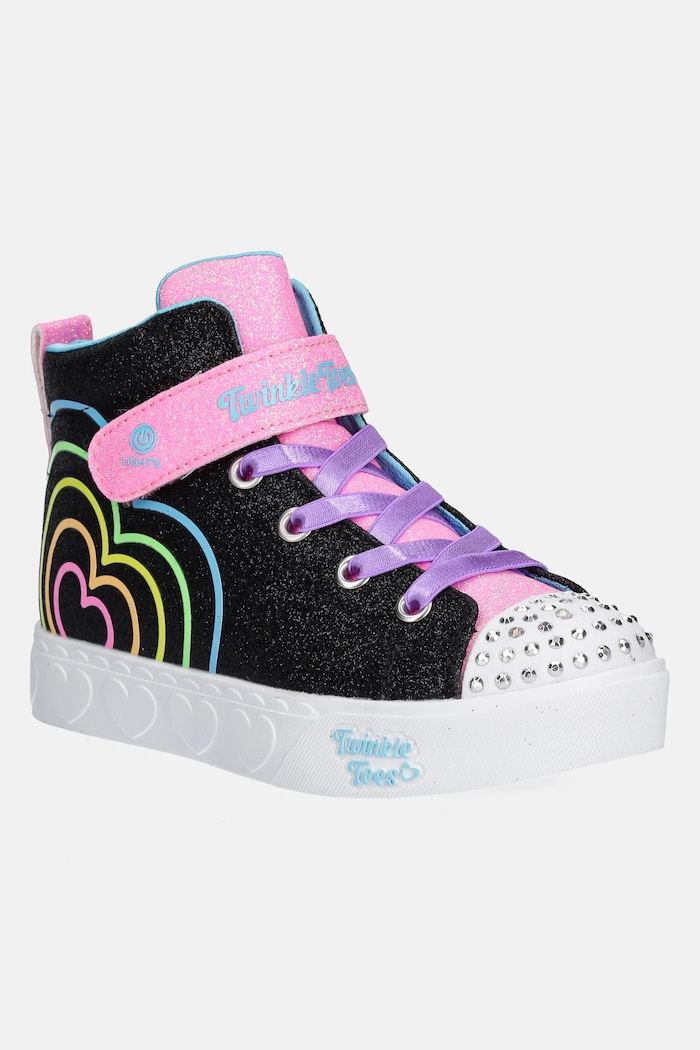 Skechers trampki dziecięce HEART STEPS - HEART GLOW wysoka czarny 314623L