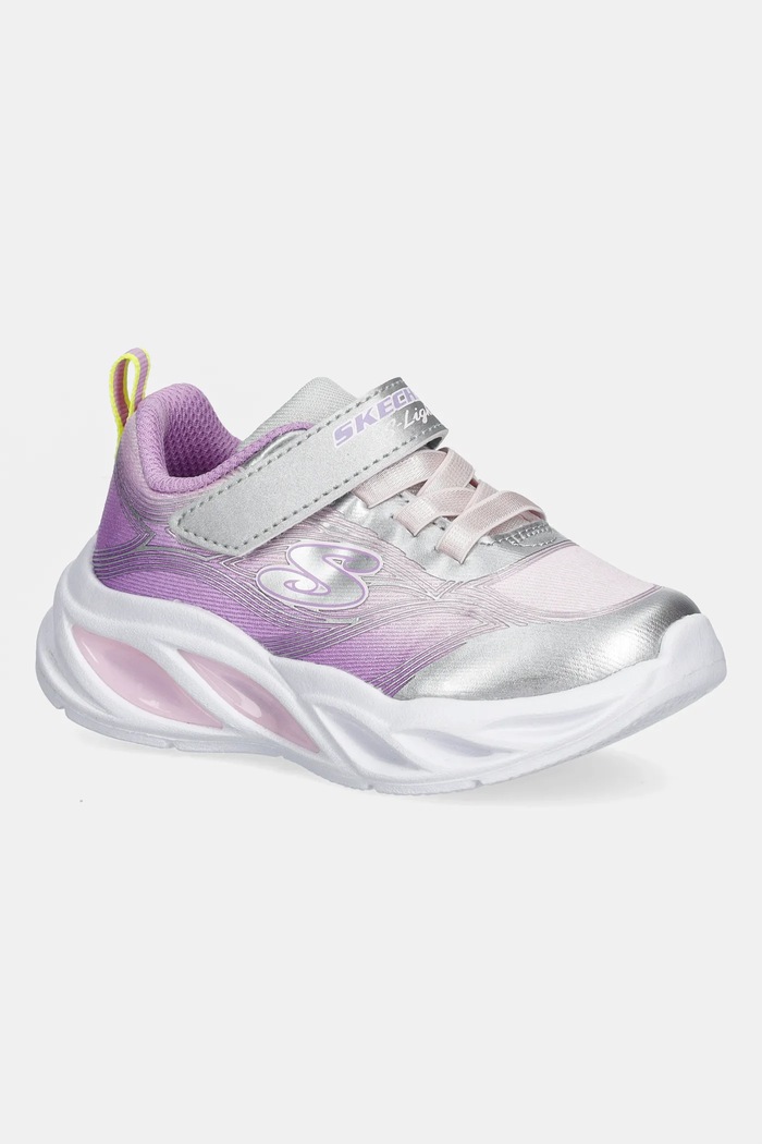 Detské tenisky Skechers COSMIC GLOW textilný strieborná 303712N