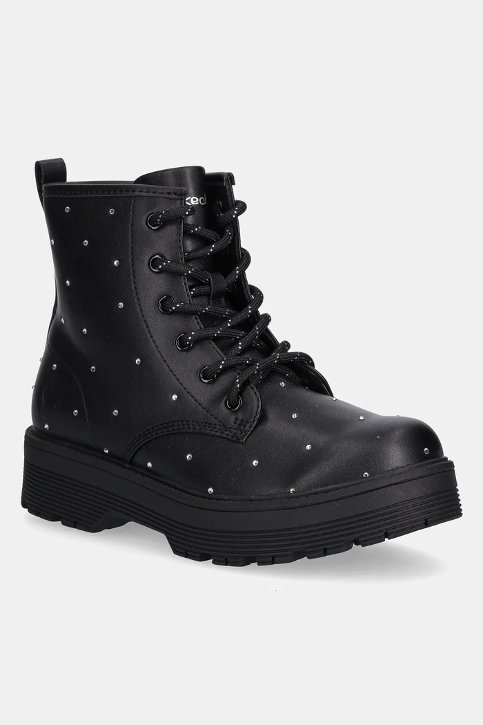 Detské topánky Skechers GRAVLEN HI - JEWEL STRUT imitácia kože čierna 303471L