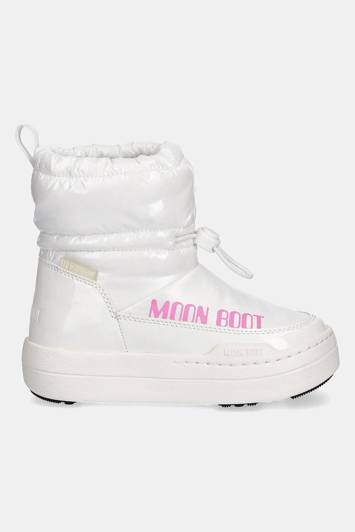 Παιδικές χειμερινές μπότες Moon Boot MB JR PARK TUBE MID GLITTER WP 80D3440110.27.34 λευκό AW25