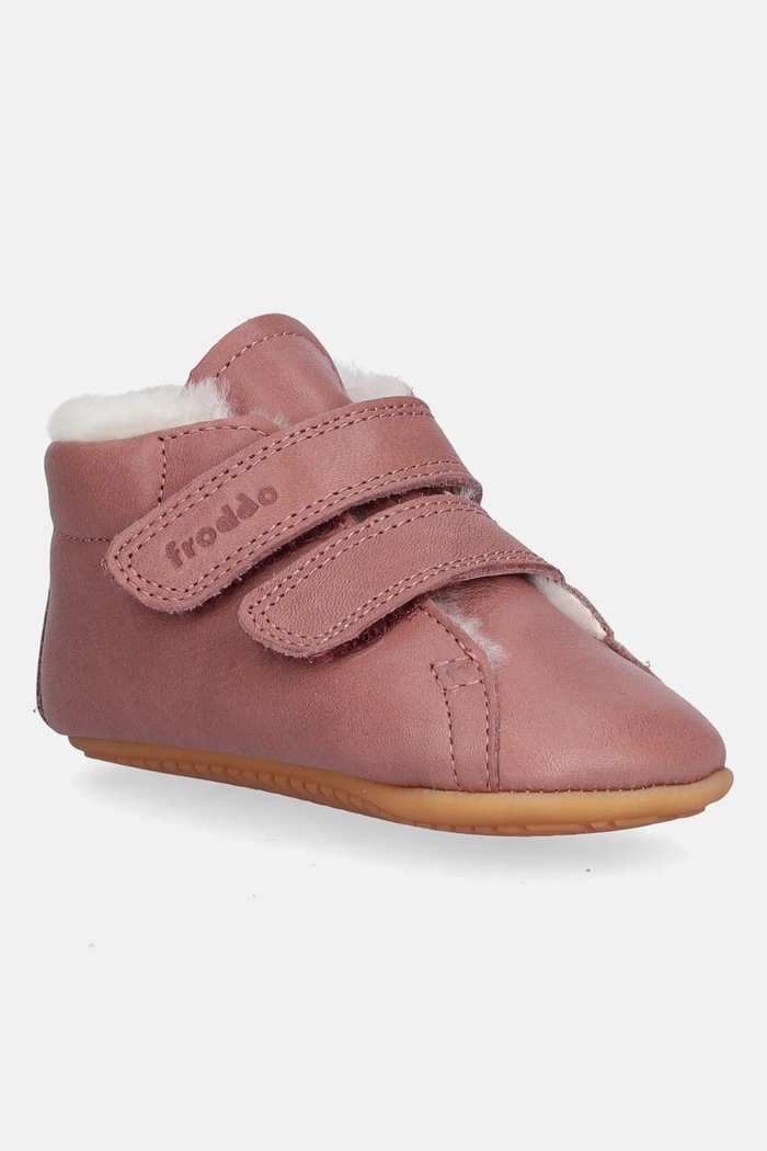 Kožené topánky pre bábätká Froddo PREWALKERS FURRY BASIC zateplené ružová G1130022.G