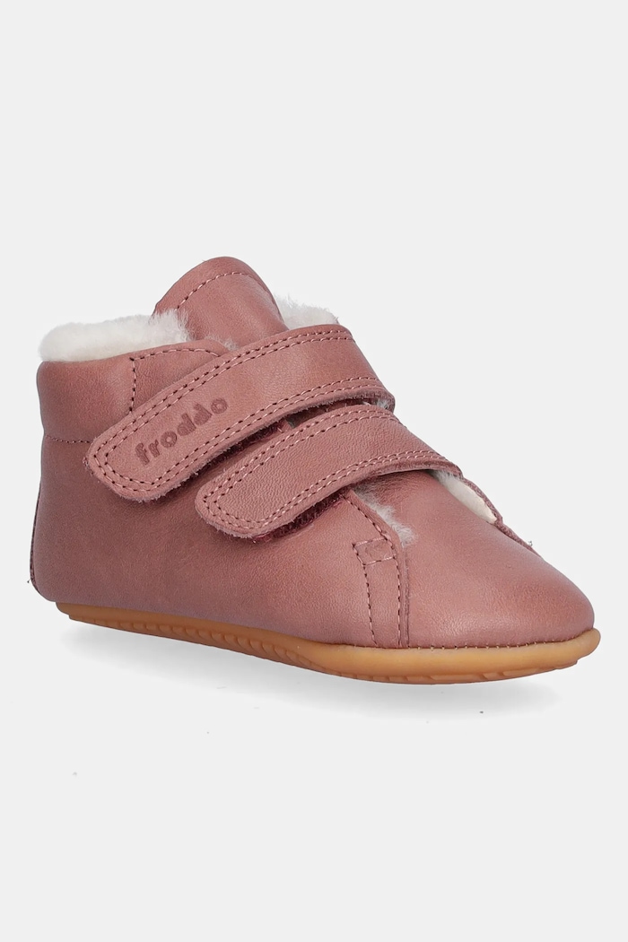 Kožené topánky pre bábätká Froddo PREWALKERS FURRY BASIC zateplené ružová G1130022.G