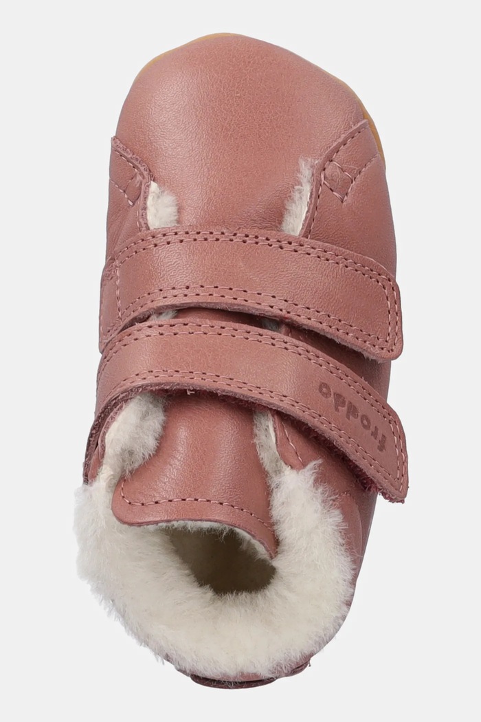 Kožené topánky pre bábätká Froddo PREWALKERS FURRY BASIC ružová G1130022.G