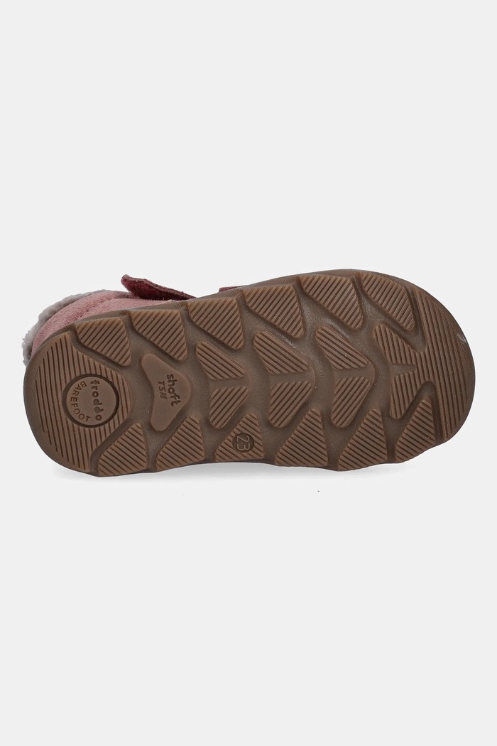 Dječje zimske cipele od brušene kože Froddo ZERU TEX FURRY BAREFOOT Froddo roza G2110151.G.21.24