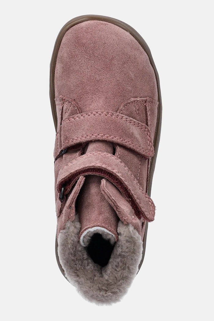 Dětské semišové zimní boty Froddo ZERU TEX FURRY BAREFOOT růžová G2110151.G.25.30