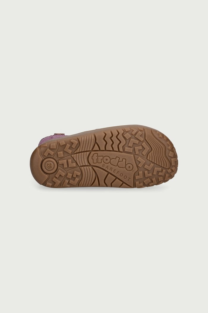 Buty zimowe dziecięce skórzane BAREFOOT TEX TRACK WOOL Froddo fioletowy G3160251.G.25.30