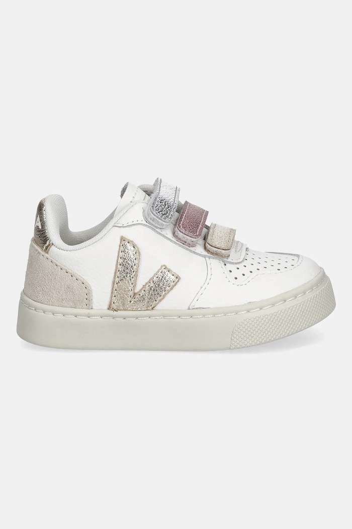 Veja Teniși din piele pentru copii Small V-10 CV0520647C.22.27 alb AW25