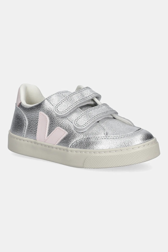 Veja Teniși din piele pentru copii Small V-12 argintiu XV0503416C.28.35