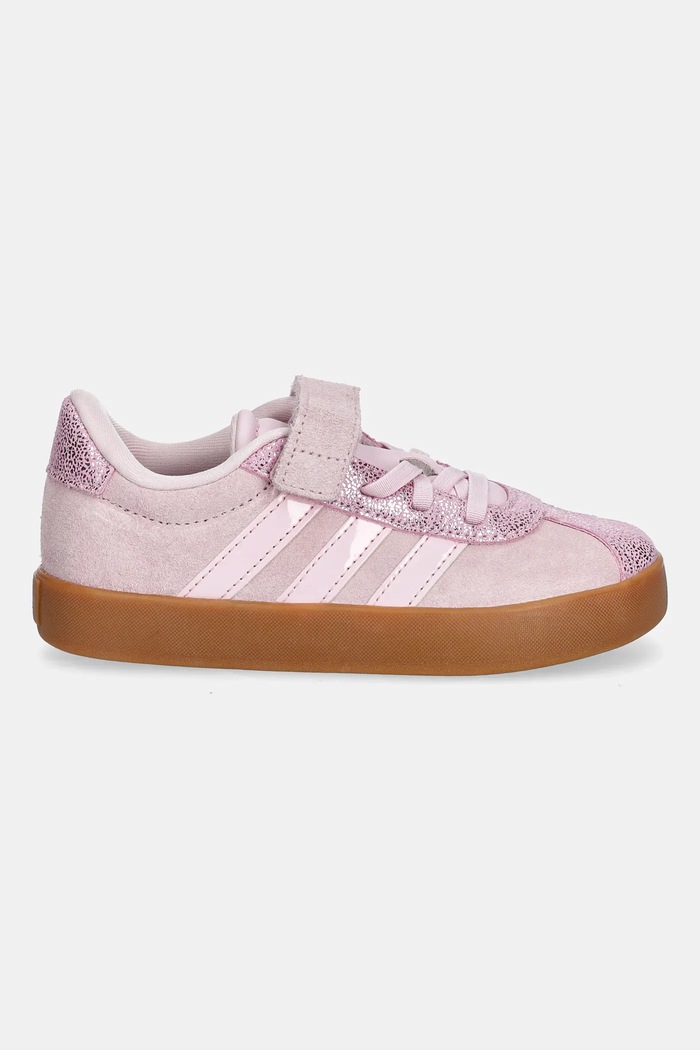 Dječje tenisice od brušene kože adidas VL COURT 3.0 JP7835 roza SS26