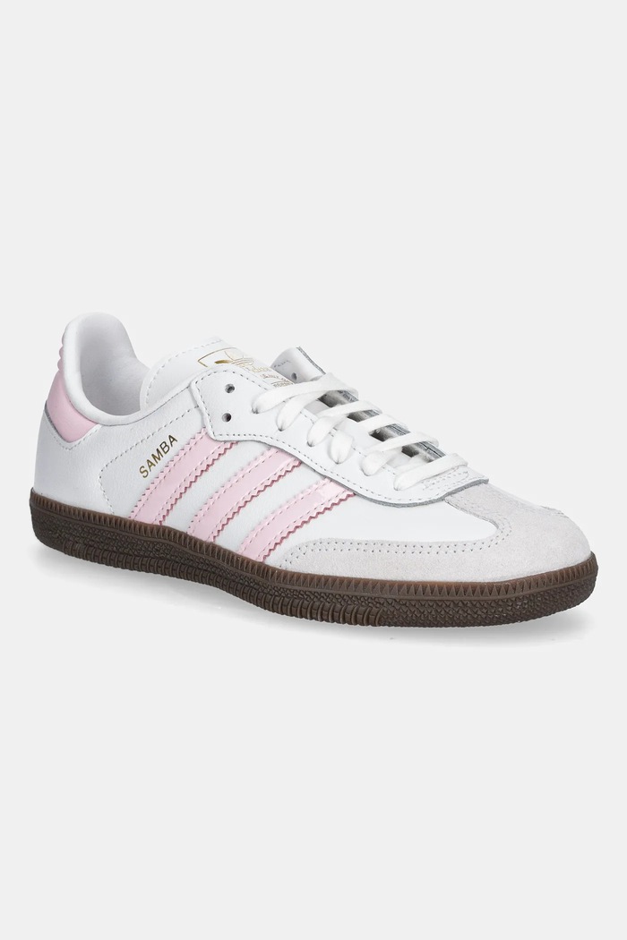 adidas Originals sneakersy skórzane dziecięce SAMBA OG skóra zamszowa biały JQ2849