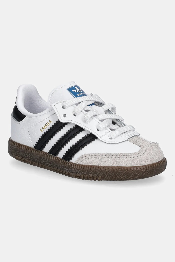Detské tenisky adidas Originals SAMBA OG usňová koža biela JQ3191