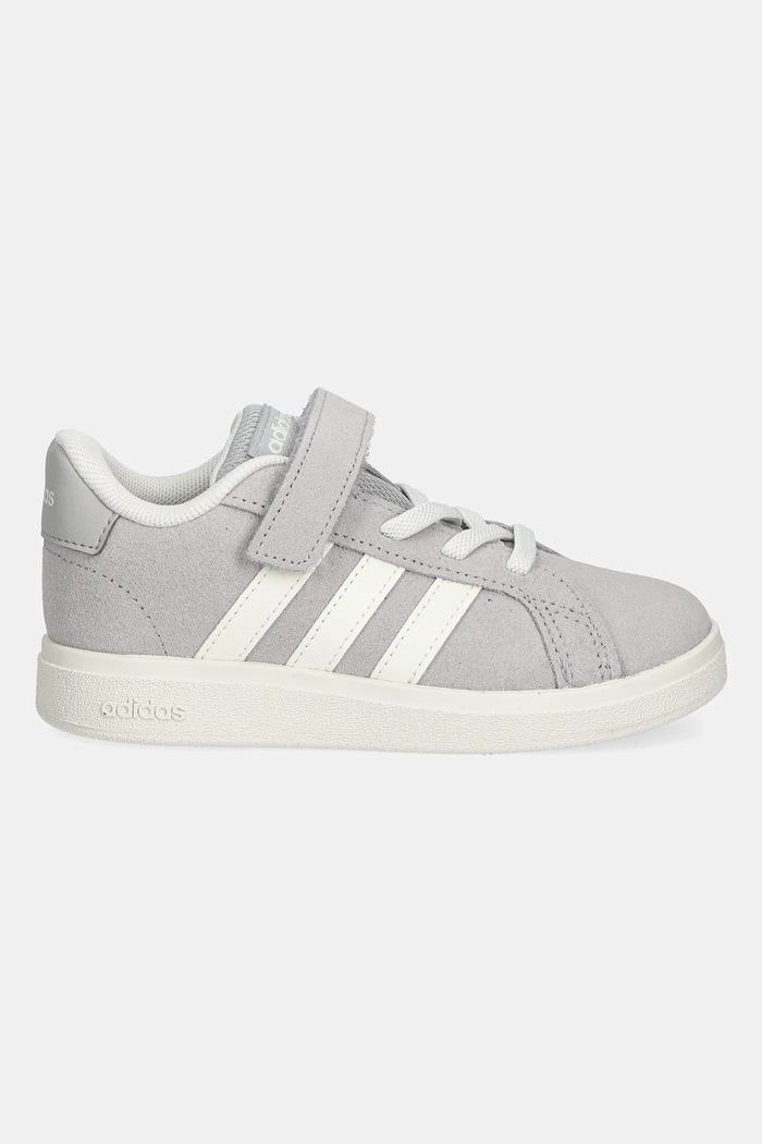 Otroške superge iz semiša adidas GRAND COURT 00s JR0782 siva AW25