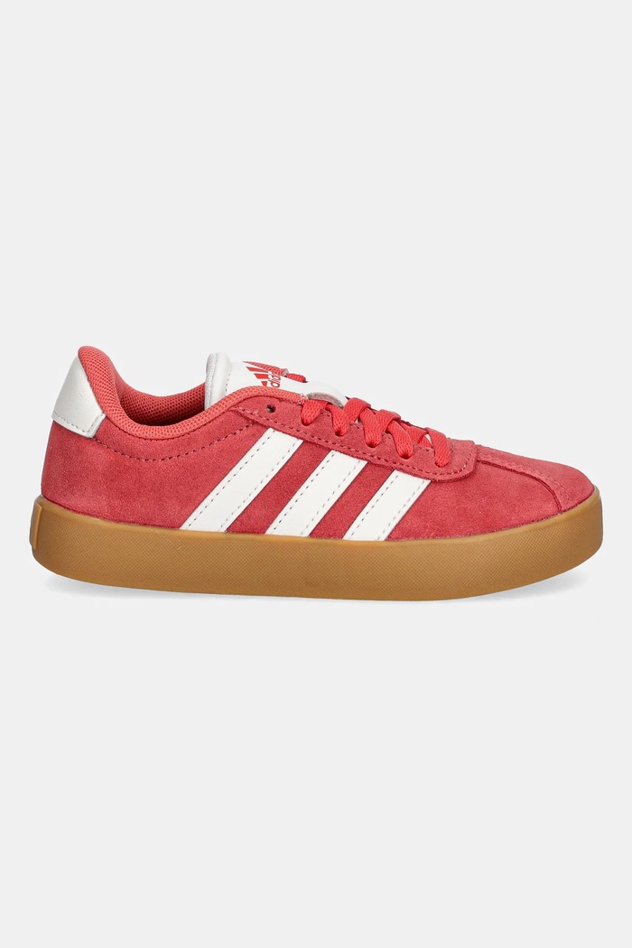 Dječje tenisice od brušene kože adidas VL COURT 3.0 JR2214 roza AW25