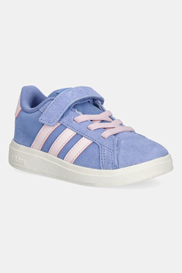 Dětské semišové tenisky adidas GRAND COURT 00s imitace kůže modrá JR2230