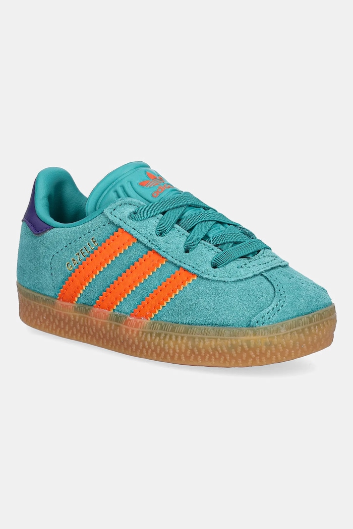 Детски велурени маратонки adidas Originals GAZELLE изкуствена кожа тюркоазен JR5940