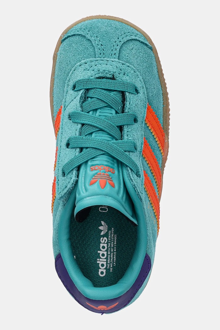 Детски велурени маратонки adidas Originals GAZELLE тюркоазен JR5940