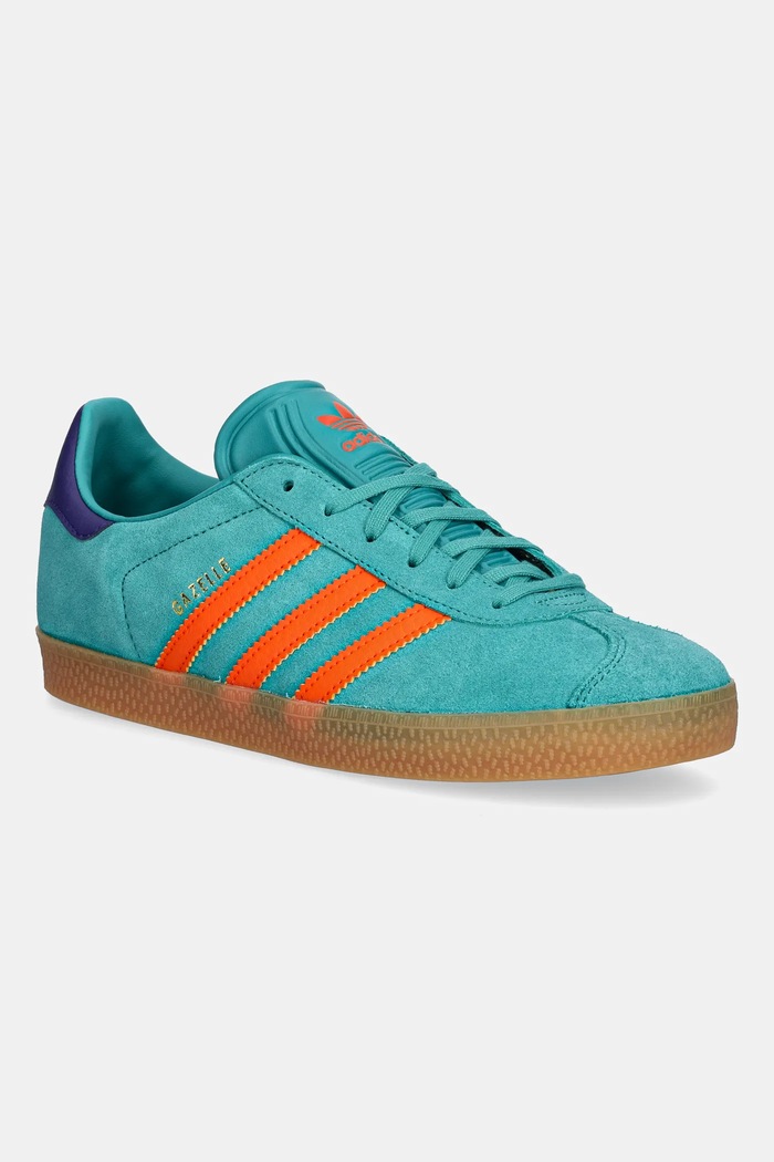 Detské kožené tenisky adidas Originals GAZELLE imitácia kože zelená JR5943