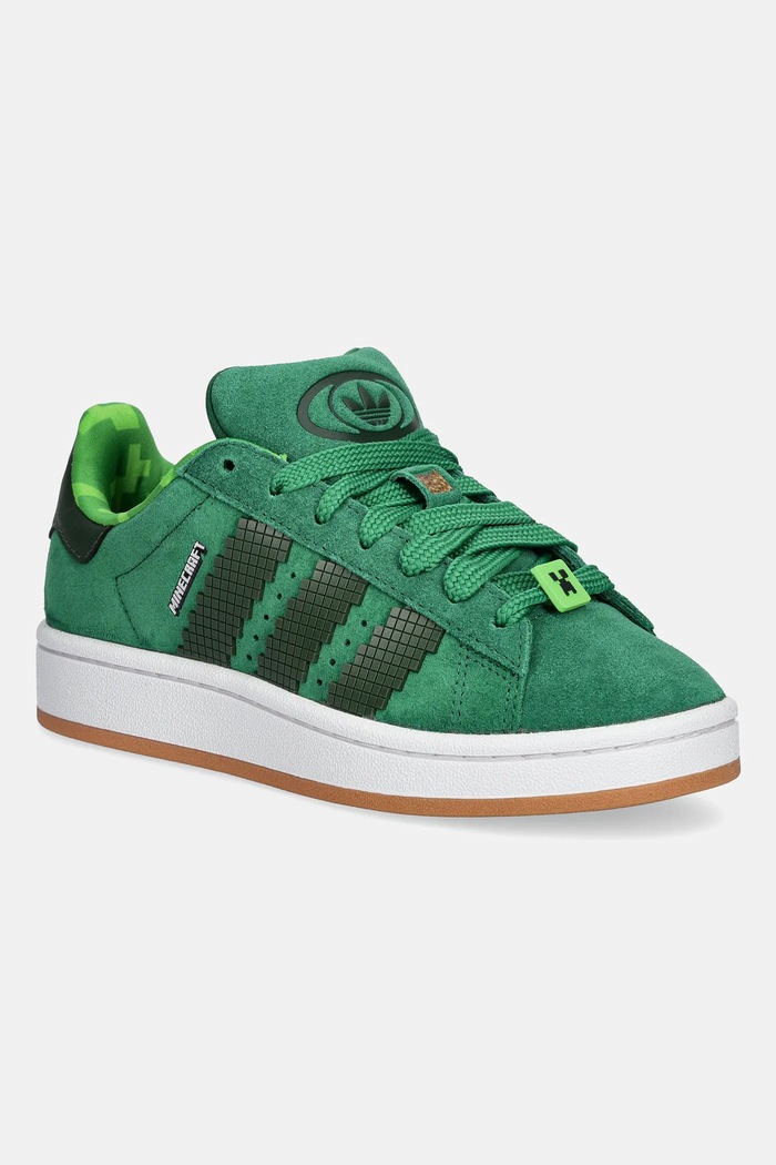 Dětské semišové tenisky adidas Originals CAMPUS 00s imitace kůže zelená JS3778