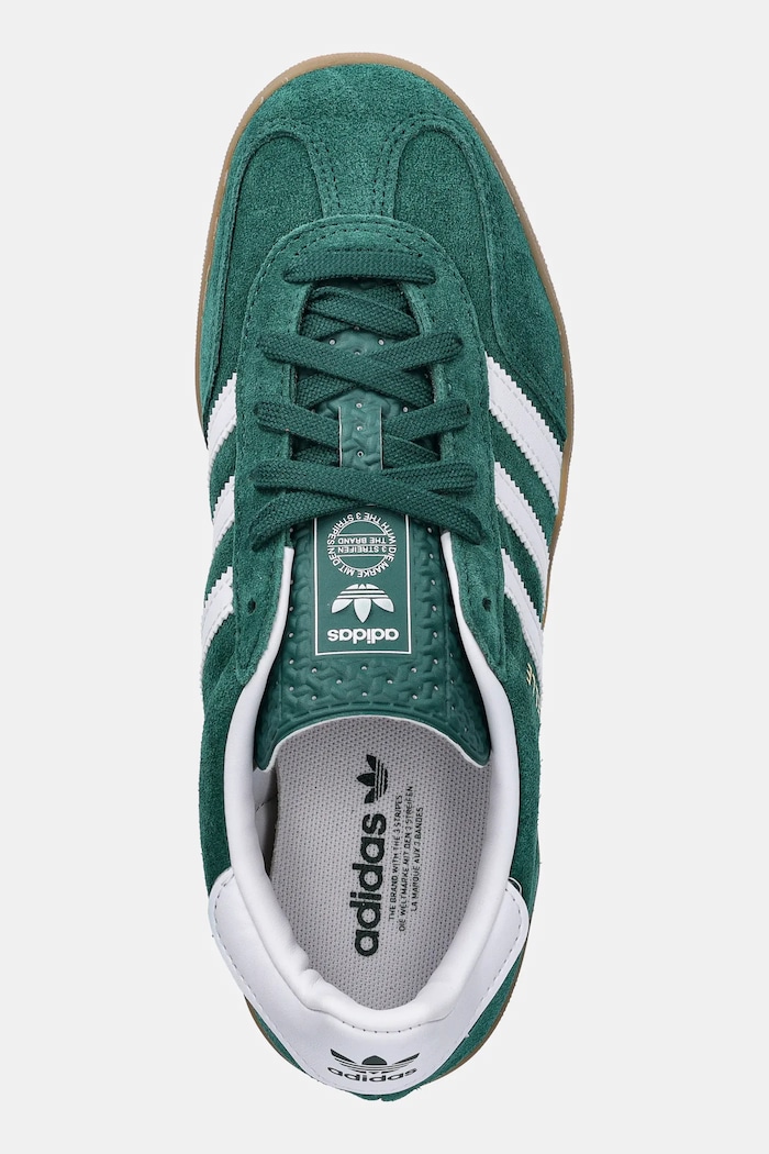 adidas Originals sneakersy zamszowe dziecięce GAZELLE INDOOR zielony JS3800