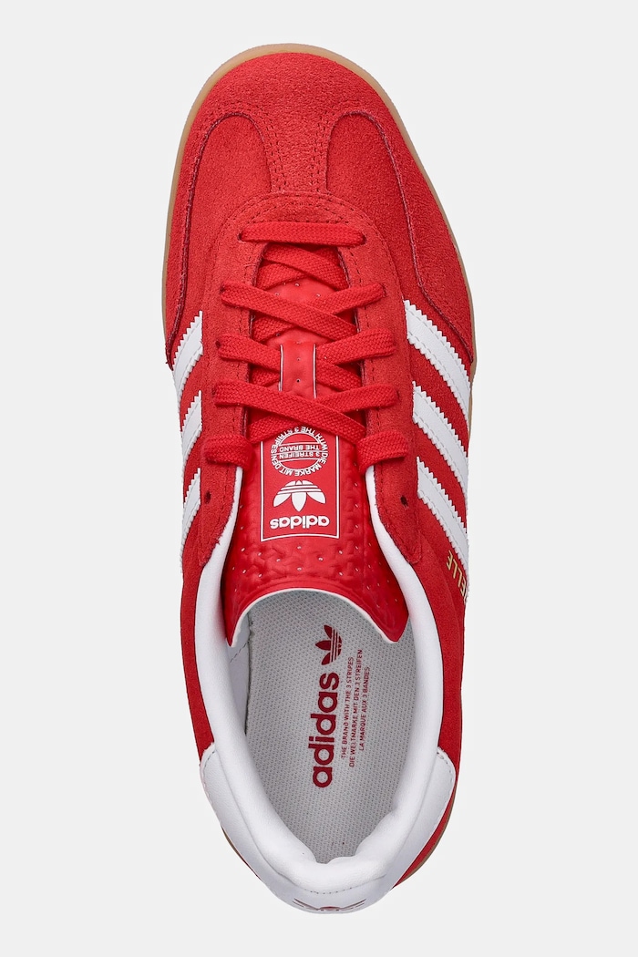 Детски велурени маратонки adidas Originals GAZELLE INDOOR червен JS3801