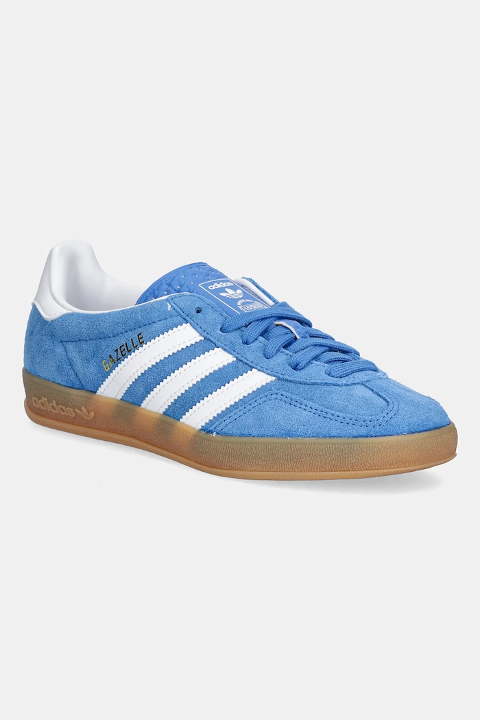 adidas Originals sneakers pentru copii GAZELLE INDOOR piele întoarsă albastru JS3802