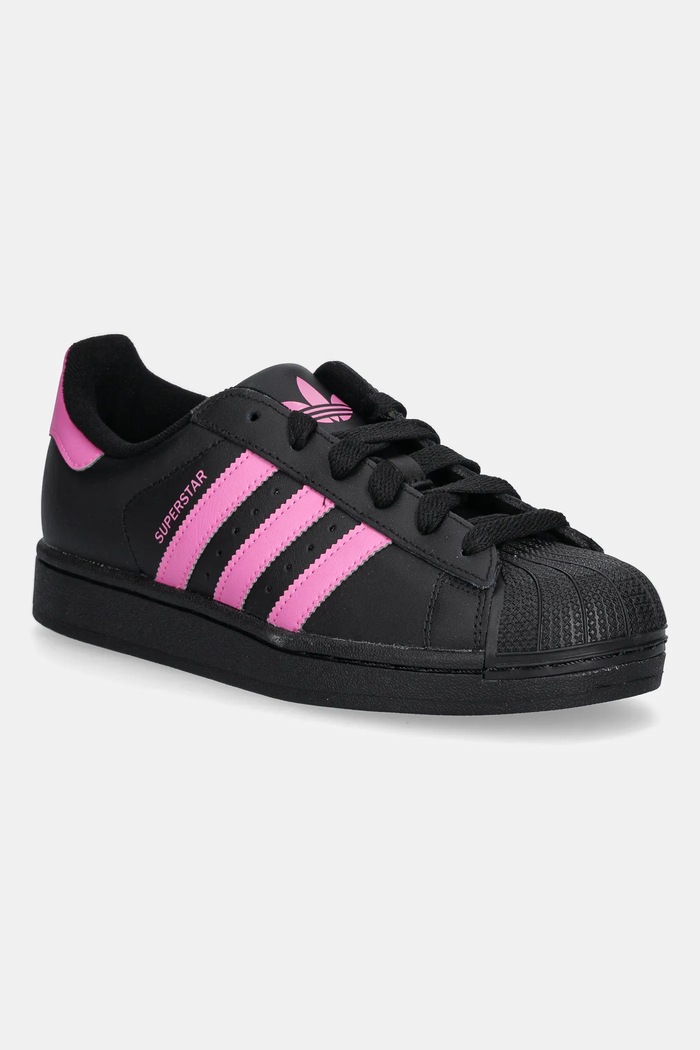 Otroške superge adidas Originals SUPERSTAR II prevlečeno usnje črna JQ0284