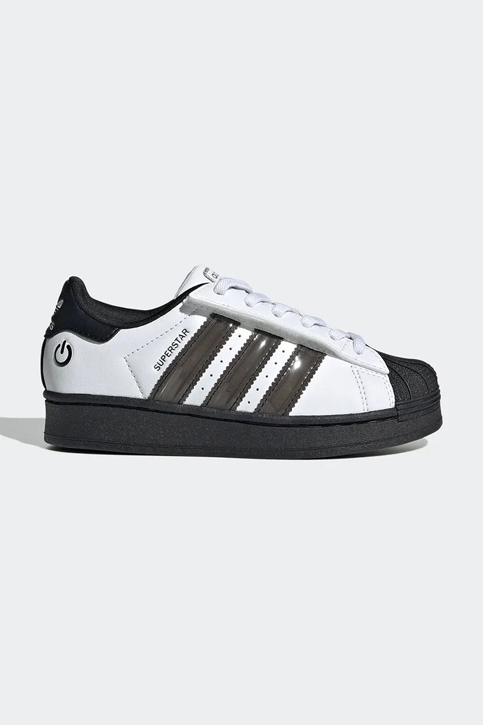 Detské tenisky adidas Originals SUPERSTAR LED LIGHTS imitácia kože biela JS1290