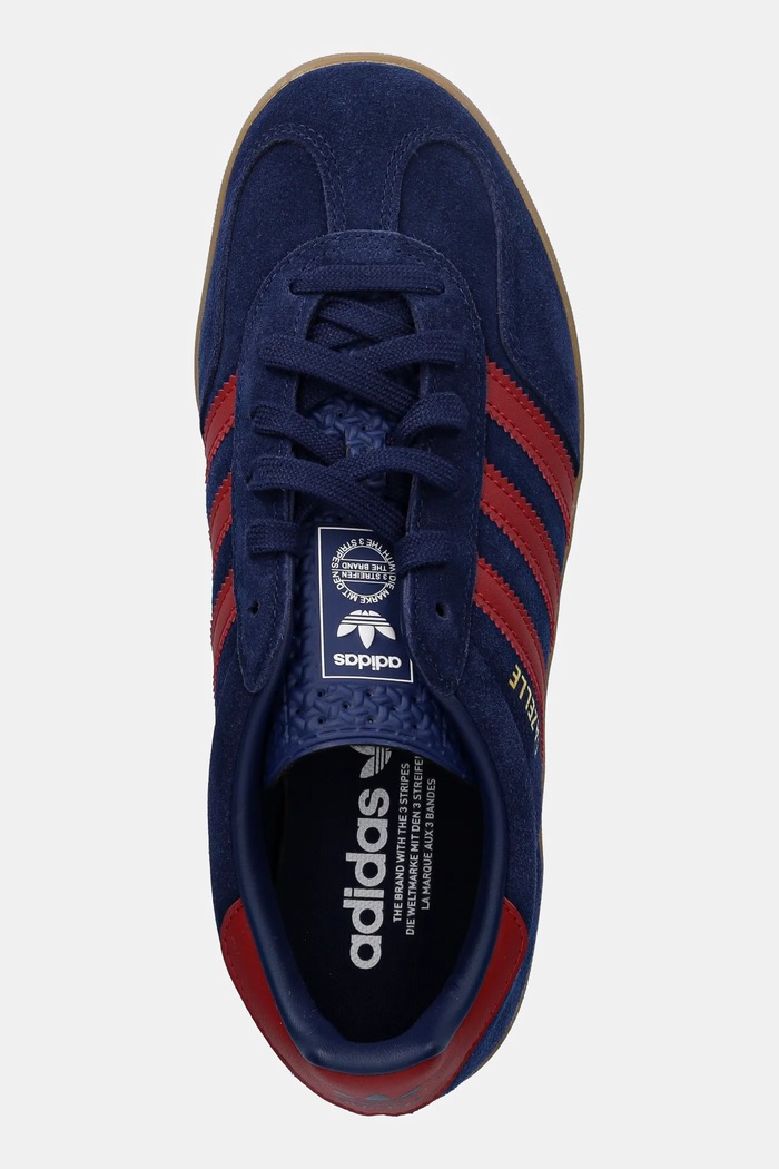 Dětské semišové tenisky adidas Originals GAZELLE INDOOR námořnická modř JP8765