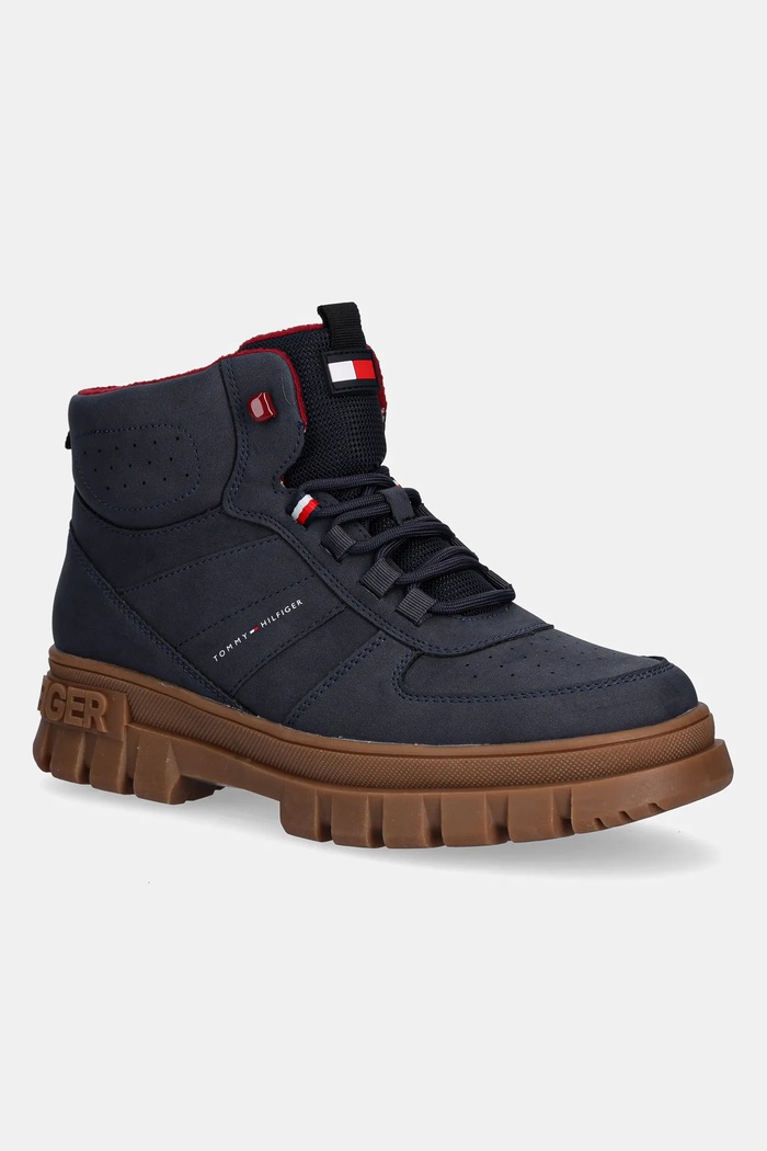 Tommy Hilfiger buty zimowe dziecięce imitacja skóry licowej granatowy T3X5.34129.35.41