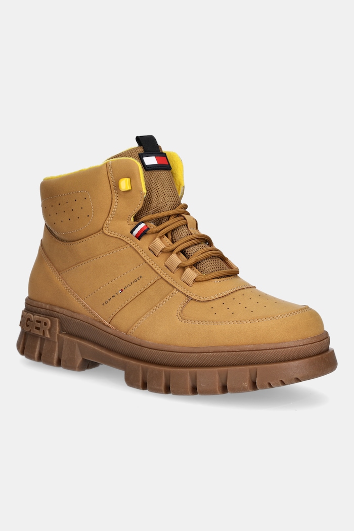 Detské zimné topánky Tommy Hilfiger jemné zateplenie hnedá T3X5.34129.35.41