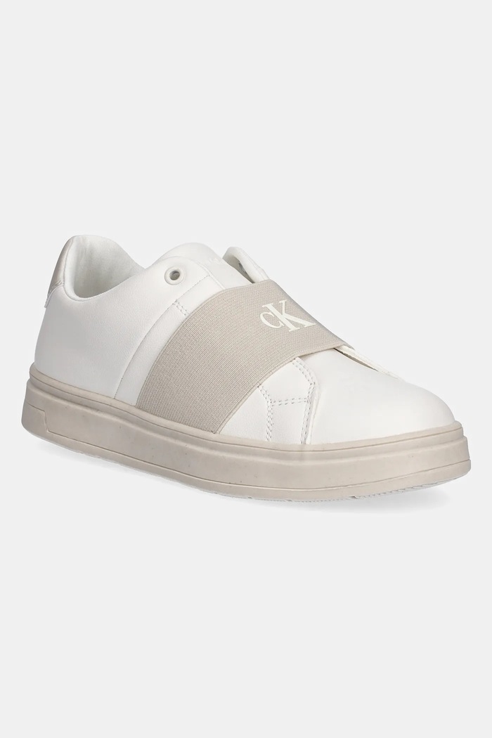 Detské tenisky Calvin Klein Jeans imitácia kože biela V3A9.83095.30.34