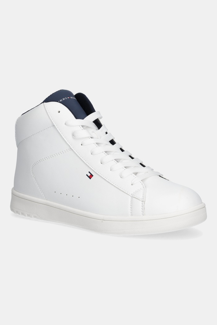 Παιδικά sneakers Tommy Hilfiger απομίμηση λείου δέρματος λευκό T3X9.34074.35.41