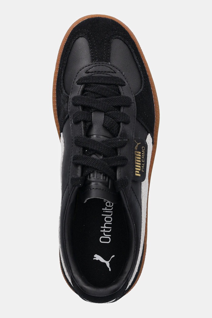 Puma gyerek velúr sportcipő Palermo Lth Jr fekete 397275