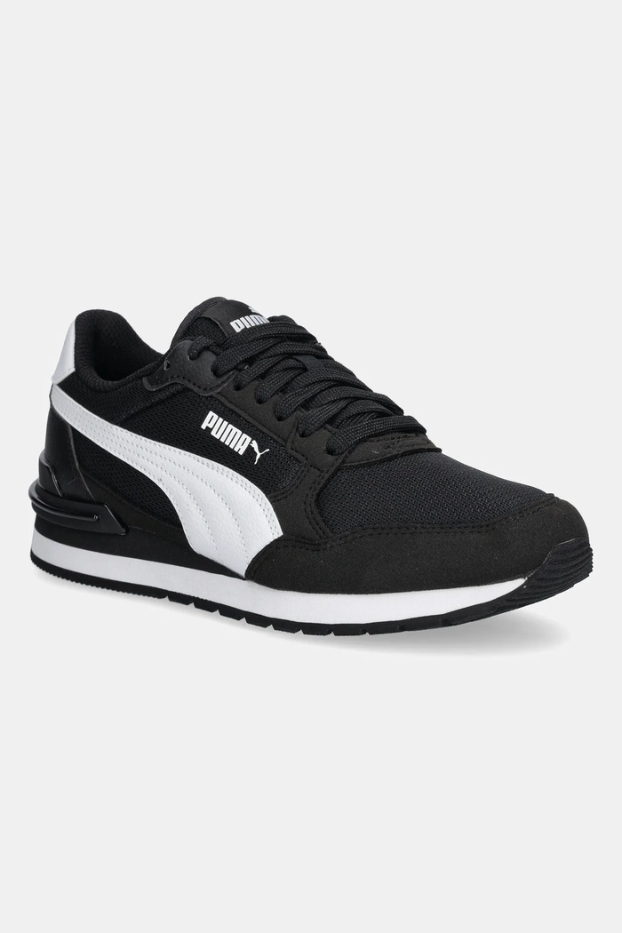 Детские кроссовки Puma ST Runner v4 Mesh Jr имитация натуральной кожи чёрный 399876
