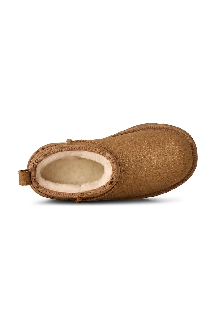 Detské zimné semišové topánky UGG CLASSIC ULTRA MINI DAZZLE 1171291K hnedá
