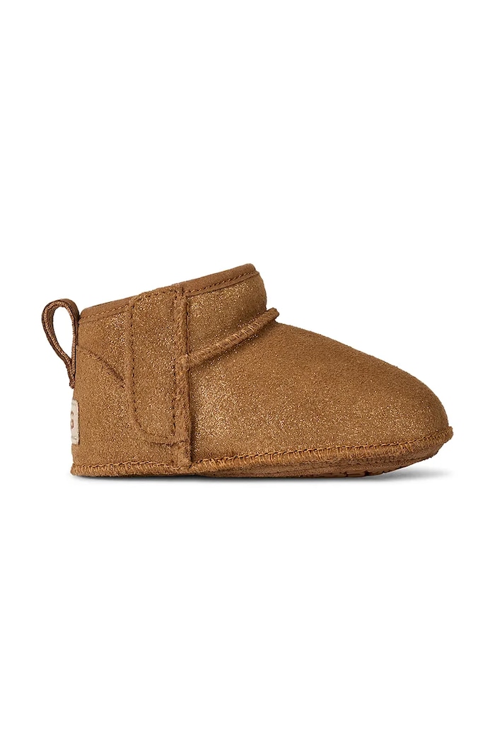 Zimske cipele od brušene kože za bebe UGG CLASSIC ULTRA MINI DAZZLE brušena koža smeđa 1174111I