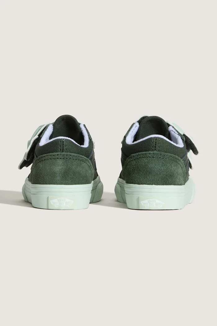 Băieți Vans sneakers de piele întoarsă pentru copii Old Skool V Bolt Strap VN000D1BEMU1 verde