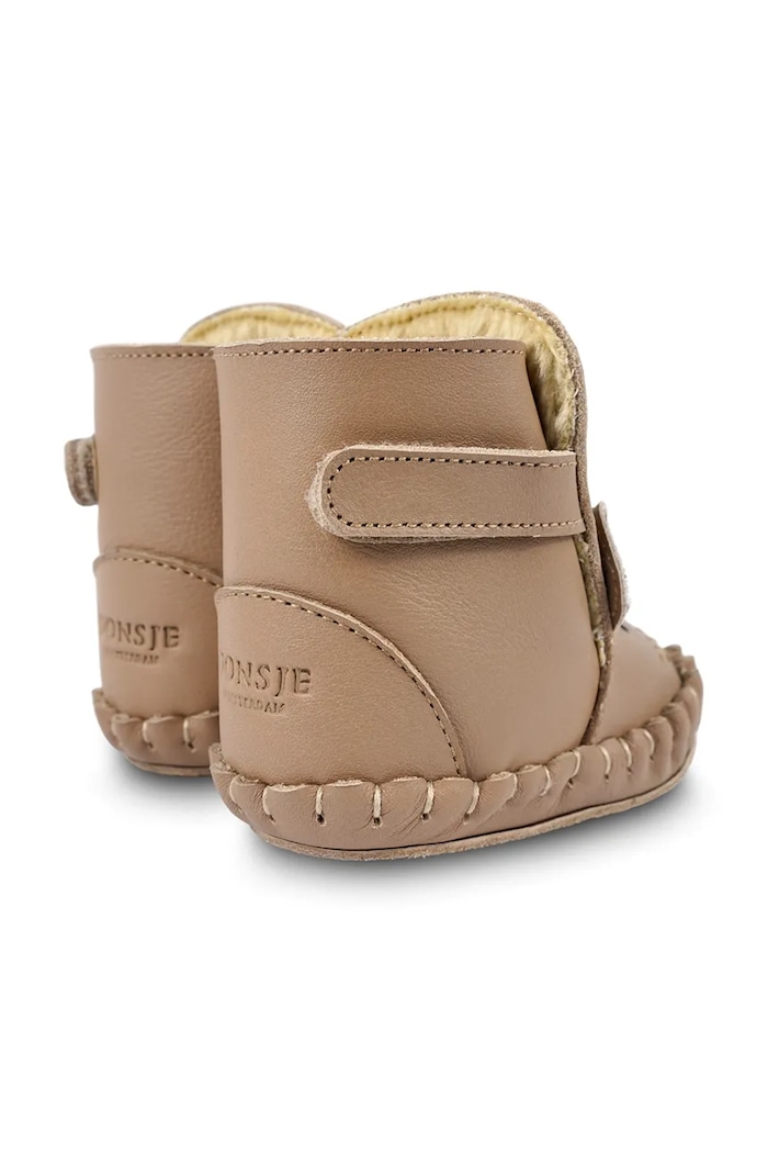 Donsje buty skórzane niemowlęce Kapi Exclusive Booties Mouse brązowy 1028124