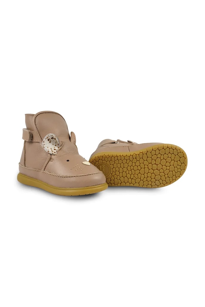 Donsje încălțăminte din piele pentru bebeluși Dubu Exclusive Shoes Mouse piele maro 1500509