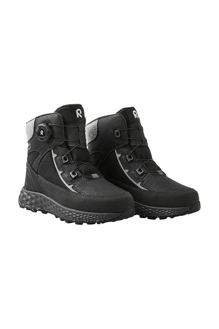 Dětské zimní boty Reima Hallava Quicklock imitace kůže černá 5400164A.9BYA