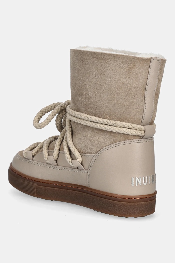 Încălțăminte Inuikii ghete de zăpadă din piele pentru copii CLASSIC HIGH 3001.002.0032 bej