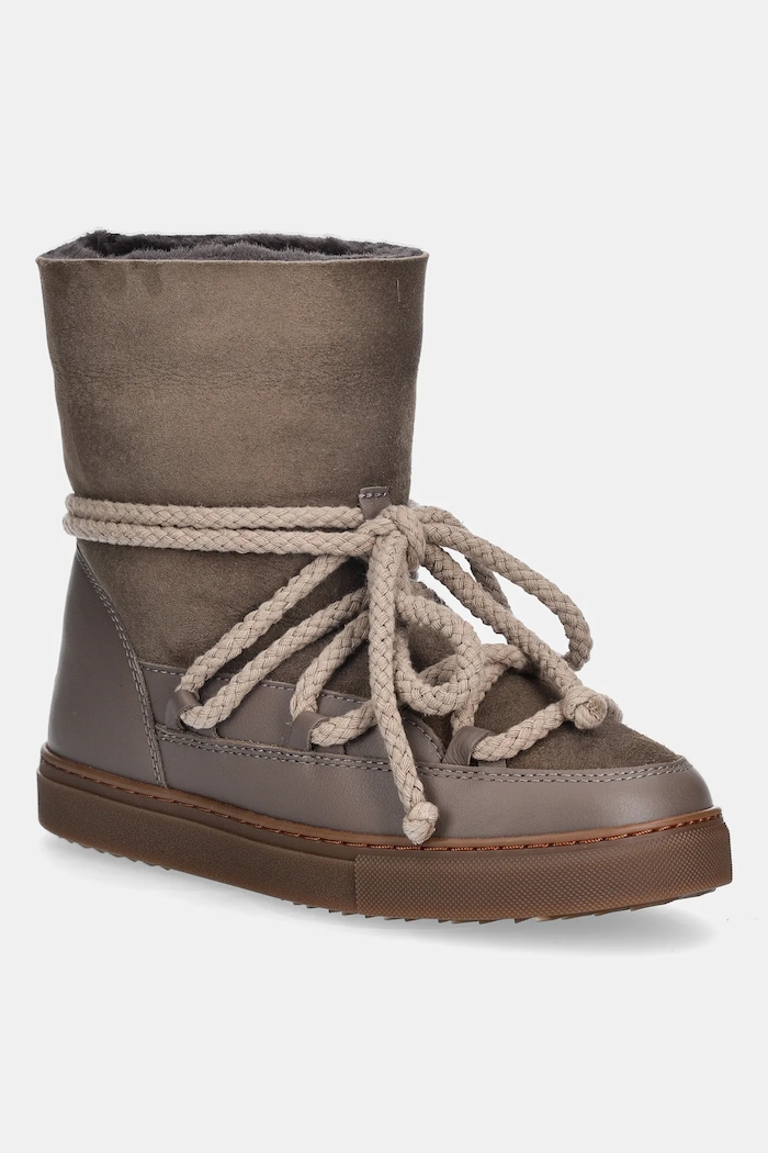 Inuikii stivali da neve in pelle bambini CLASSIC HIGH pelle fiore marrone 3001.002.0032
