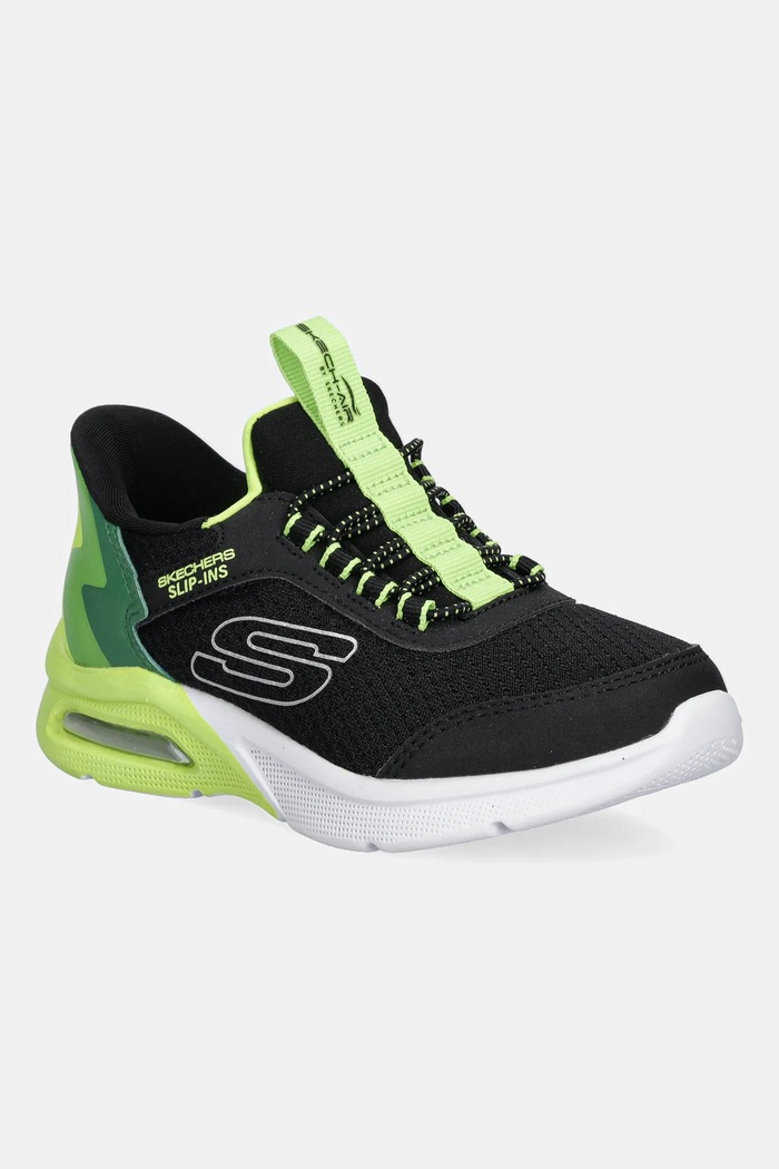 Детски маратонки Skechers MICROSPEC MAX - BRISK-STRIPE изкуствена кожа черен 403890L