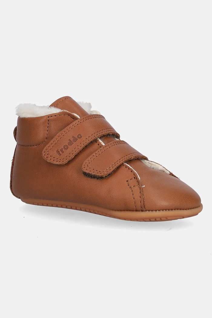 Kožené topánky pre bábätká Froddo PREWALKERS FURRY BASIC zateplené hnedá G1130022