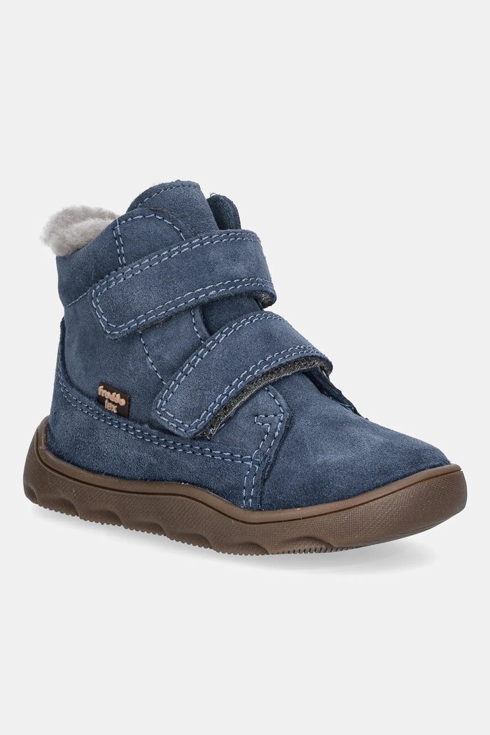 Froddo gyerek télicipő velúrból ZERU TEX FURRY BAREFOOT velúr bőr kék G2110151.21.24
