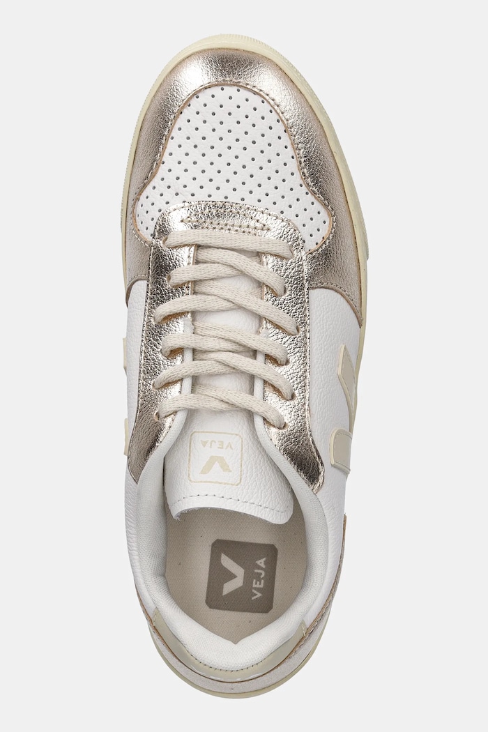 Detské kožené tenisky Veja Small V-10 Laces zlatá CX0521003C.36.39