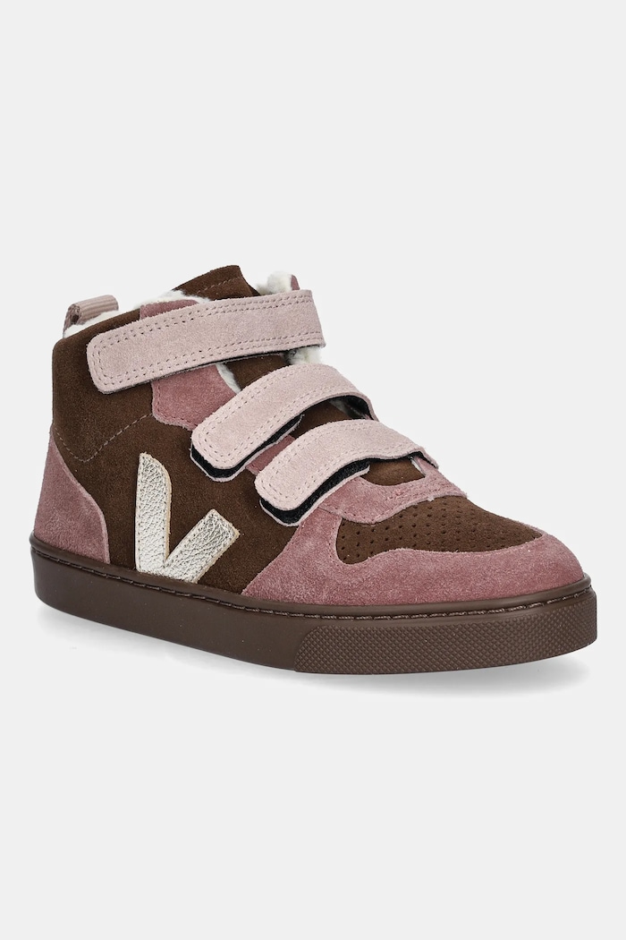 Veja buty zimowe zamszowe dziecięce Small V-10 Mid Winter skóra zamszowa różowy DF0320994C.28.35