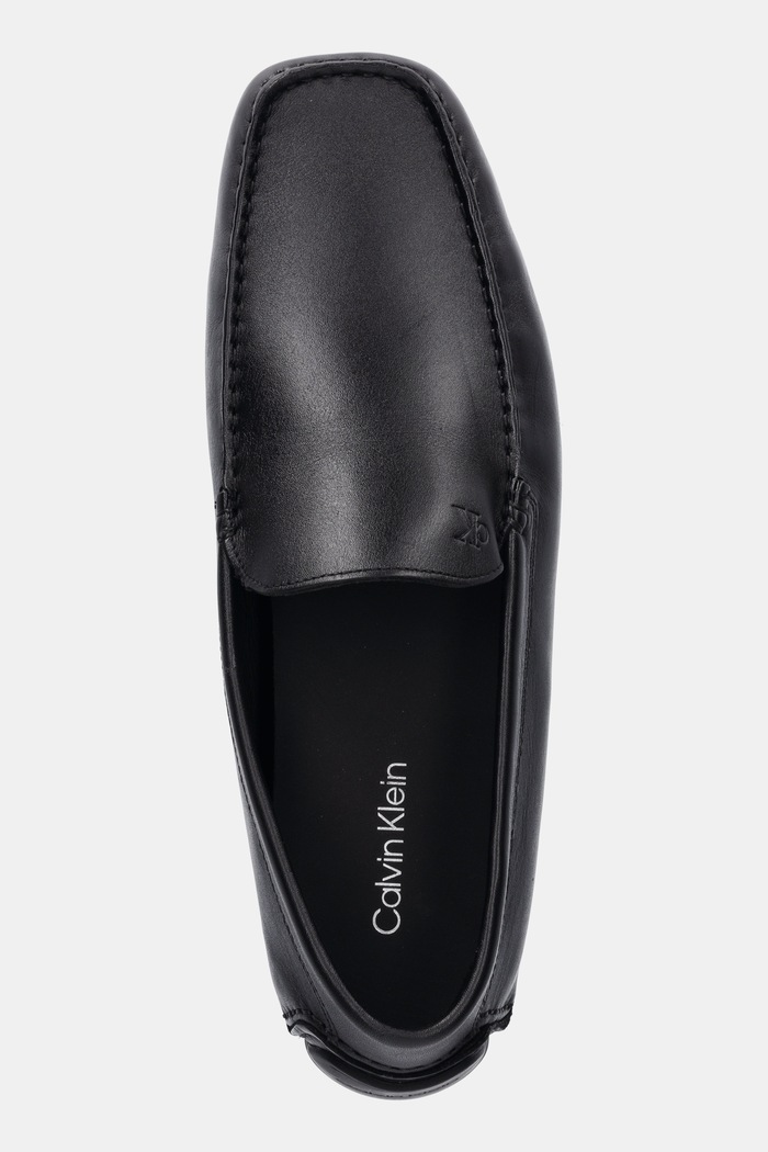 Kožené mokasíny Calvin Klein DRIVER LTH čierna HM0HM01864